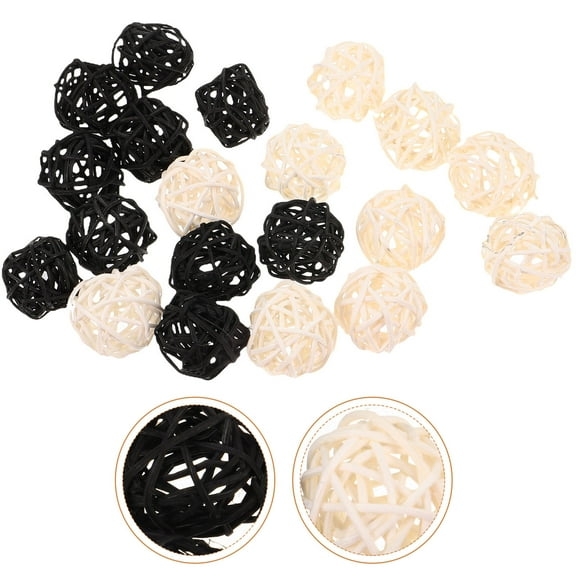 HAMPPLIES Rattan Balls for Vase Rattan Balls Decoration Chic 20pcs