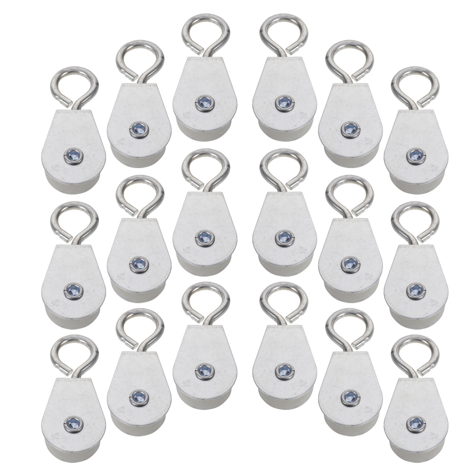 Sheave Positioning HAMPPLIES 20pcs Single Pulley Block Alloy Plastic Tent Rope Positioning ...