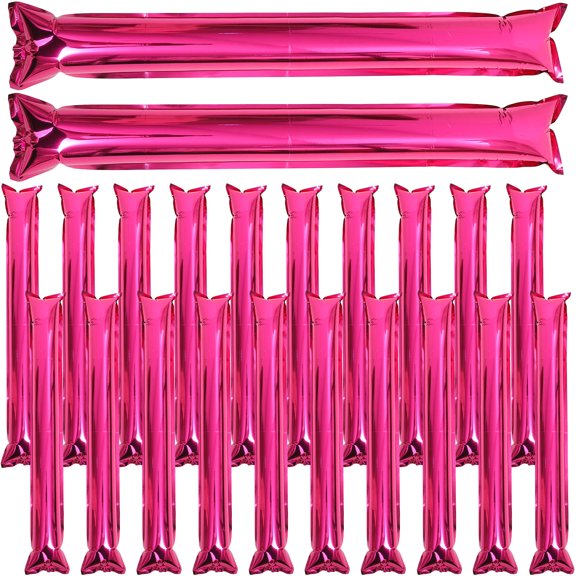 HAMPPLIES 24Pcs Durable Pink Inflatable Cheering Sticks for Concerts Sports and Large Events