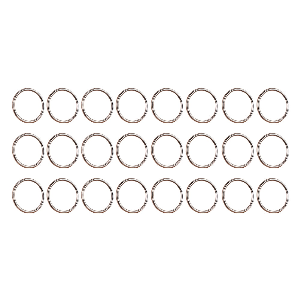 Keychains N Rings HAMPPLIES 24Pcs Plated Silver Metal Key Rings Flat Split Keychain Rings ...