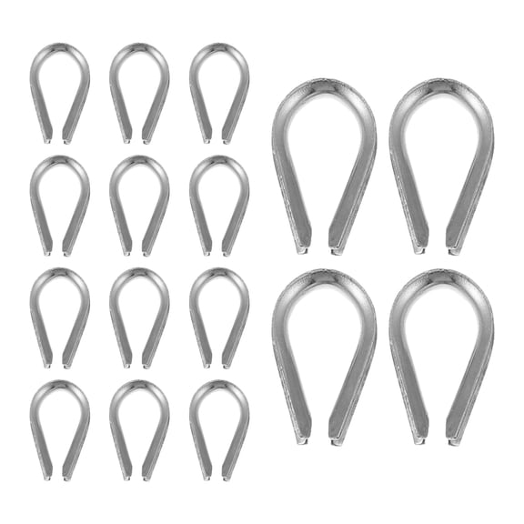 HAMPPLIES 24Pcs Wire Rope Cable Thimbles with Stainless Steel Build for Professional Climbing Support