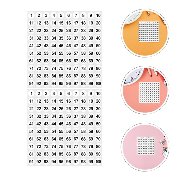 HAMPPLIES 2500 White Sticker Sheets with Consecutive Number Labels for Office, Inventory, and
