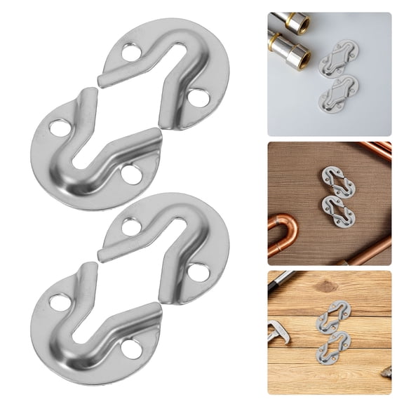 HAMPPLIES 25Pcs Stainless Steel Keyhole Picture Hangers Invisible Heavy Duty Mounting Hardware Plated Silver