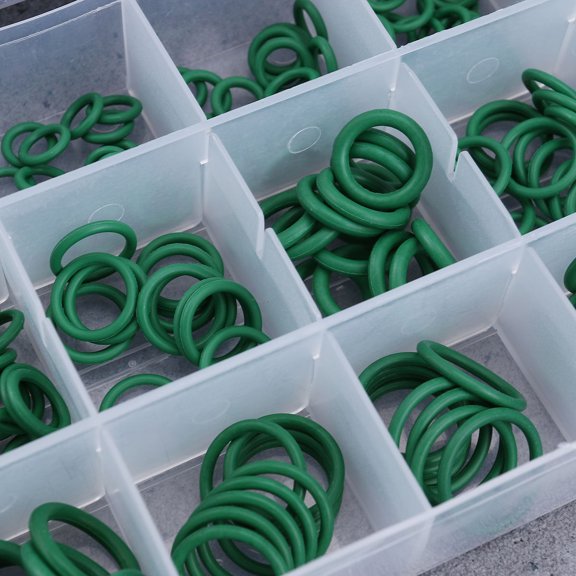 HAMPPLIES 270Pcs Green Rubber Seal Rings Kit for Auto Door Window and Electric Appliance Sealing Use