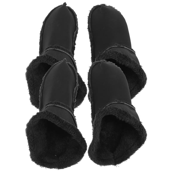 HAMPPLIES 2 Pairs Black Plush Slipper Liners for Clogs, Soft Furry Shoe Inserts for Comfort and Warmth
