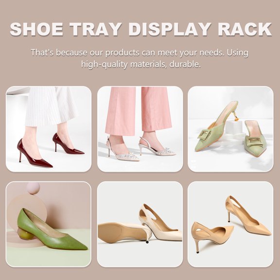 HAMPPLIES 2Pcs Acrylic Shoe Display Stand Transparent Shoe Rack for Retail Shop and Shopping Center Display