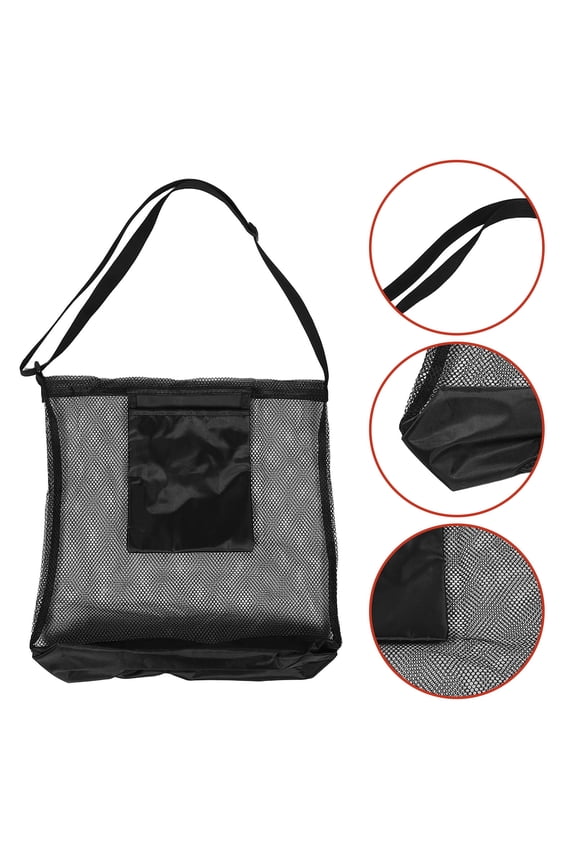 2Pcs Large Capacity Black Foraging Bag Mesh Fabric for Mushroom Collection