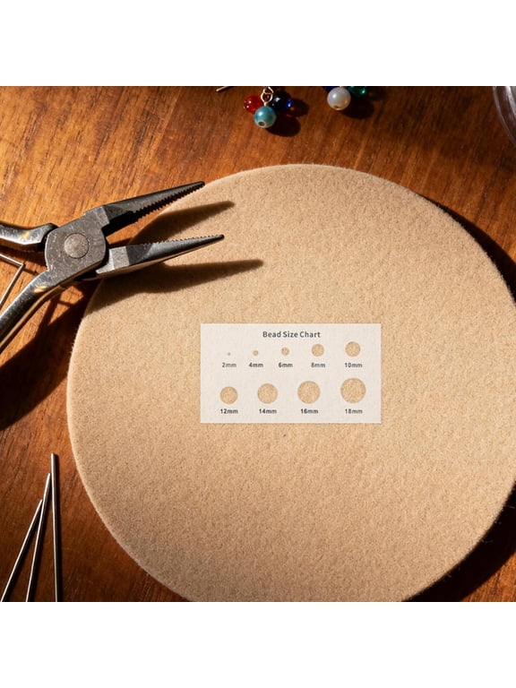 2-Pack Acrylic Bead Sizer Tool with Diameter Chart for Jewelry Making and Crafting Projects