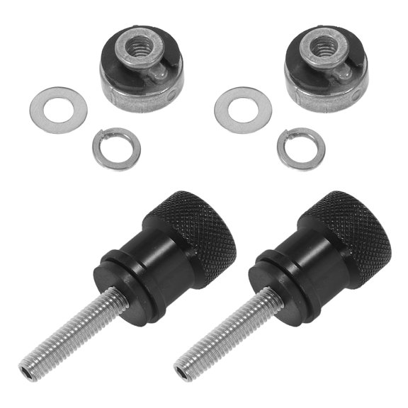HAMPPLIES 2-Pack Black Quick Release Screws for Motorcycle Rear Seat Panel Upgrade Replacement Hardware