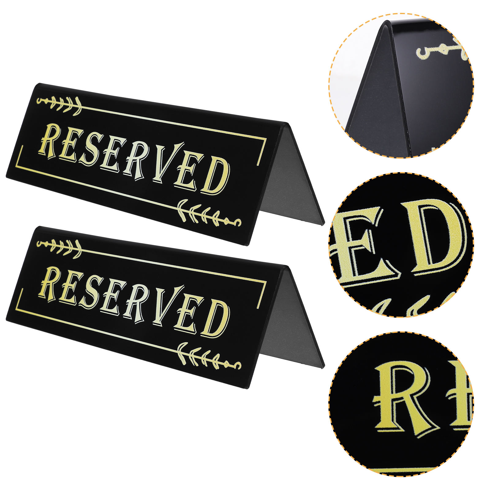 HAMPPLIES 2Pcs Black Reserved Table Sign for Restaurant Usage - Walmart.com