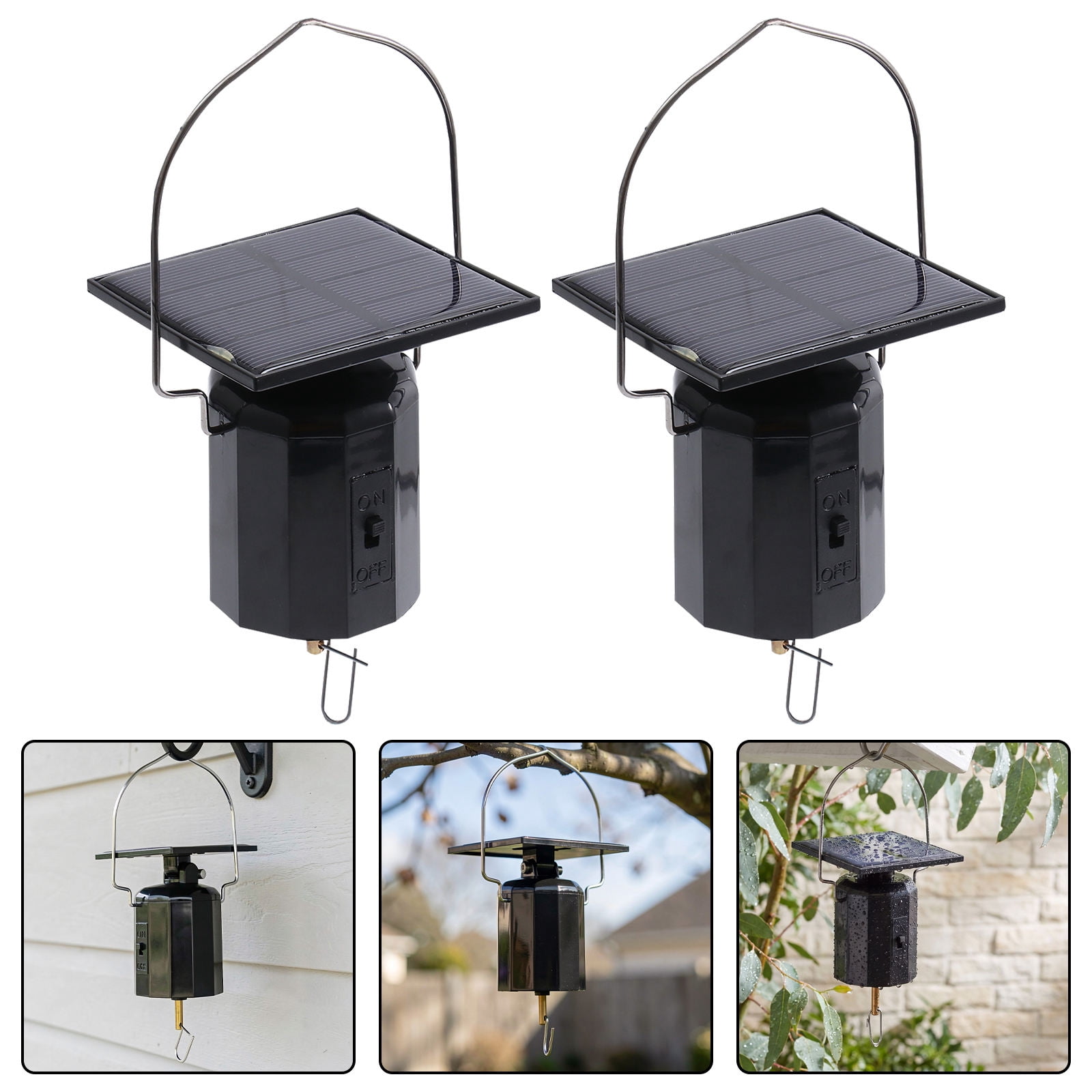 Spinner Installation HAMPPLIES 2Pcs Black Solar Motor for Wind Spinners Easy Install ...