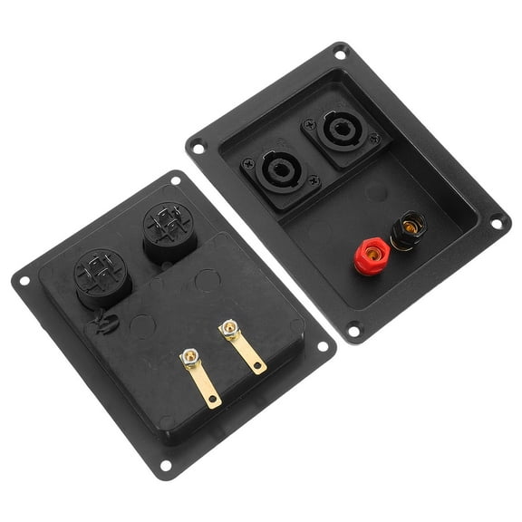 HAMPPLIES 2Pcs Black Speaker Terminals With Abs And Gold Plating Zinc Alloy For Durable Stage Performances