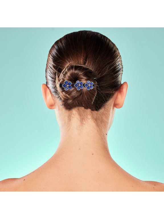 Versatile Blue Plastic Hair Barrettes for Styling and Updos 2Pcs