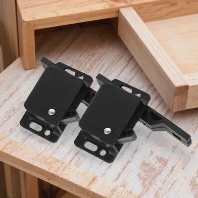 HAMPPLIES 2Pcs Camper Rv Door Latches Side Mounted Grabber Black Cabinet Lock for Secure Use
