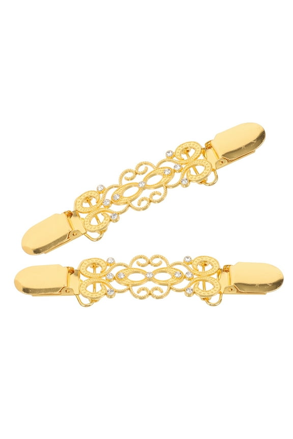 Rounded Rectangle Sweater Clips Classic Clothing Fastening 2Pcs 5.1x1x0.4In