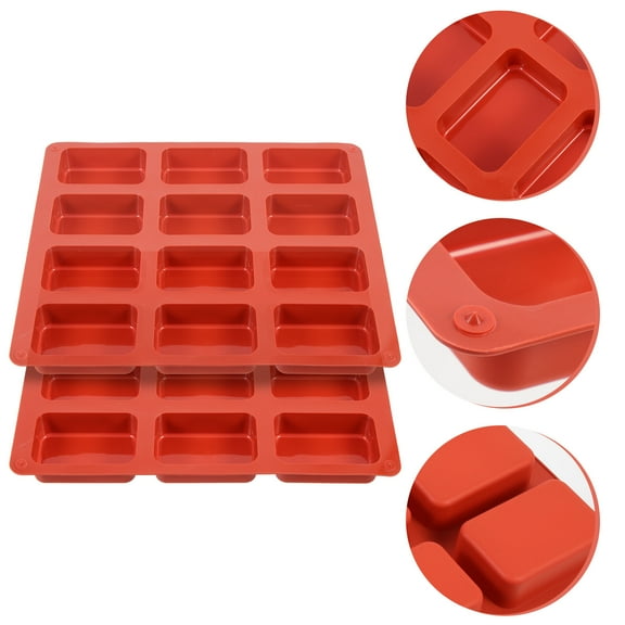 HAMPPLIES Cheesecake Baking Mold Silicone Mold Rectangular Corner 2Pcs Non-Stick