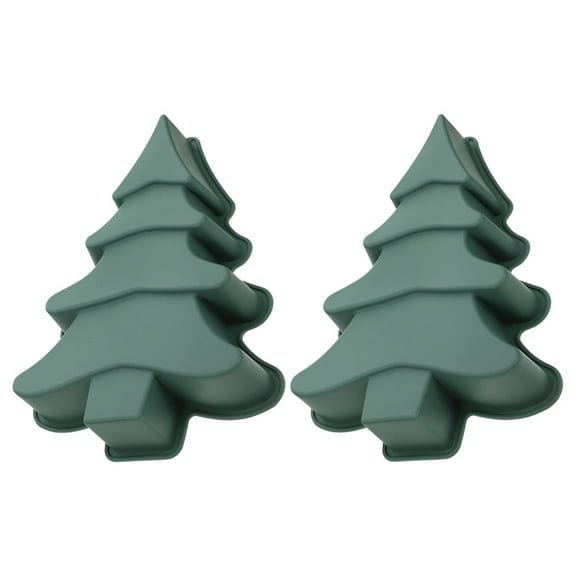 HAMPPLIES Tree Shaped Silicone Mold Green 2Pcs 10.6X8.2X1.9In