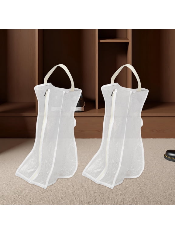 2Pcs Clear Boot Storage Bags Waterproof Tall Boot Organizer with Zipper for Travel