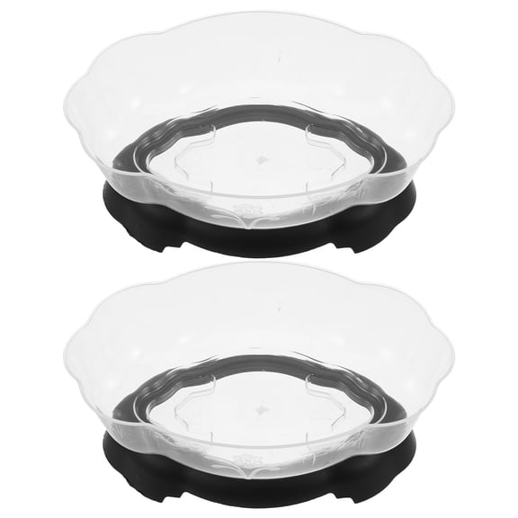 HAMPPLIES 2Pcs Clear Lotus Flower Planter Bowls Plastic Indoor Aquatic Plant Containers