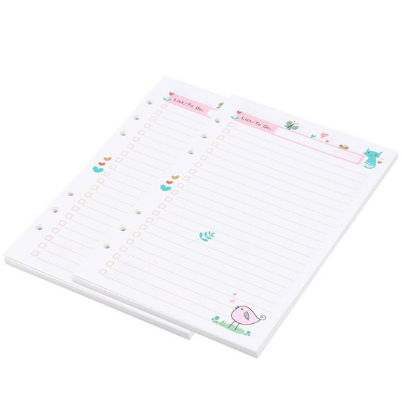 HAMPPLIES 2Pcs Colorful White A5 6.8x3.7x0.4in Paper Refills for Planner Notebook Insert Journal