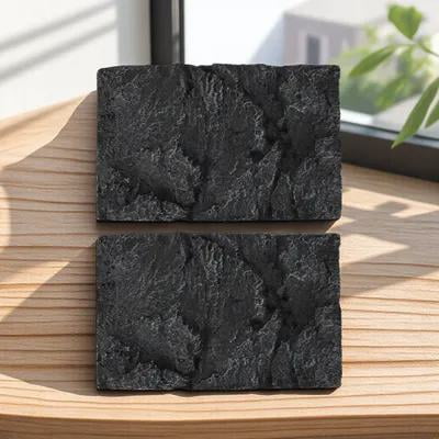 HAMPPLIES 2Pcs Decorative Black Reptile Bark Background for Fish Tank and Turtle Tank Scenes