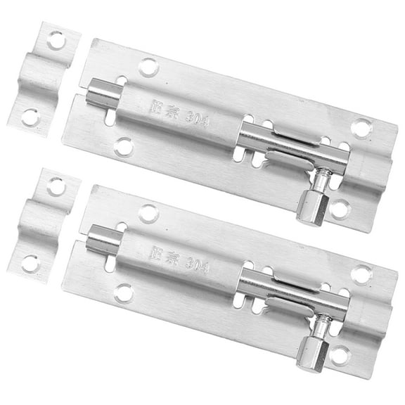 HAMPPLIES 2Pcs Door Bolts Silver for Home Security Barn Doors
