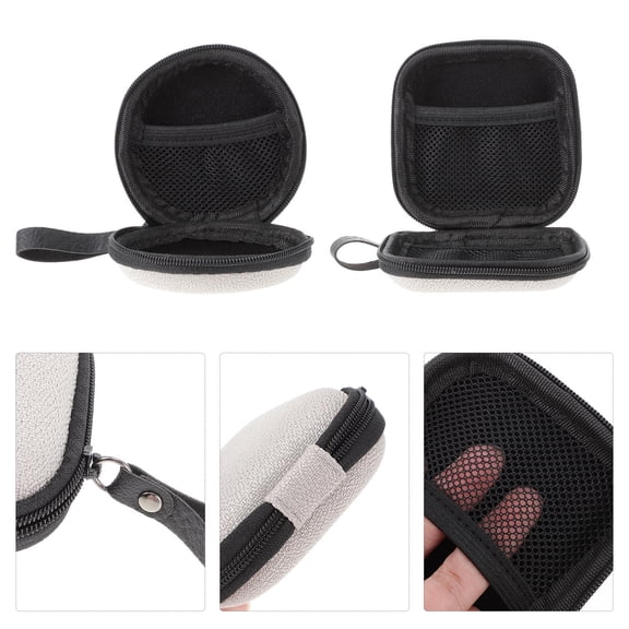 HAMPPLIES Earphone Case Grey Eva and Composite Material Storage Bag for Headsets 2Pcs