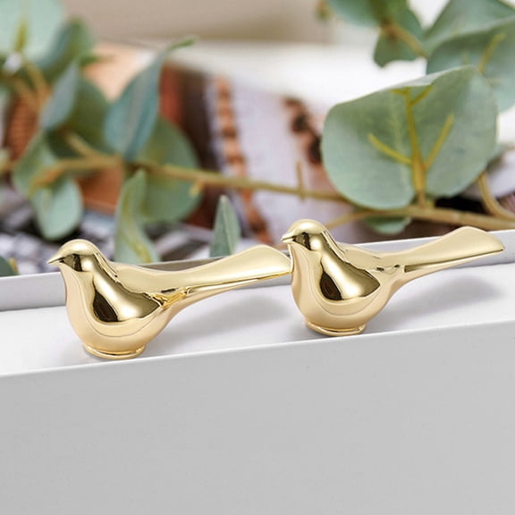 HAMPPLIES 2Pcs Golden Bird Shaped Pull Handles Zinc Alloy Bird Knobs for Furniture Upgrade Home Decor