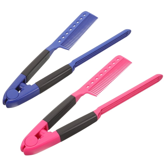 HAMPPLIES 2-Pack Hair Straightening Combs, Styling Tools in Assorted Colors for Daily Salon and Home Use