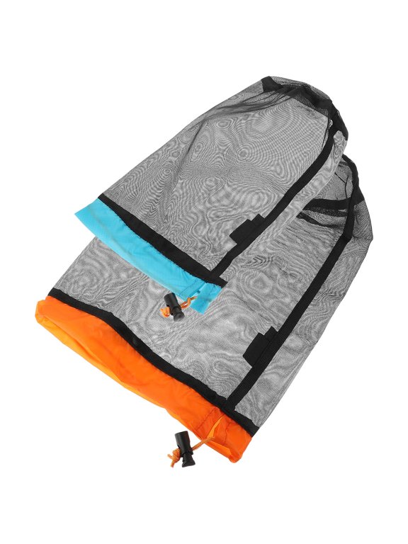 and Orange Mesh Hammock Storage Bags Drawstring Travel Organizer 2 Pack