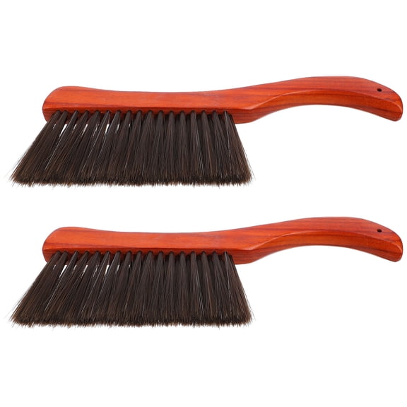 HAMPPLIES 2Pcs Household Fireplace Ash Sweeper Brush with Soft Bristles for Wood Stove and Fire Pit