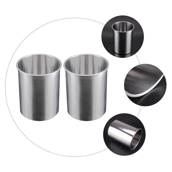 HAMPPLIES 2Pcs Ice Bucket for Freezer Stainless Steel for Adults in Home and Bar