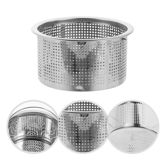 HAMPPLIES 2Pcs Kitchen Sink Strainer Basket Stainless Steel with Handle for Overflow Protection