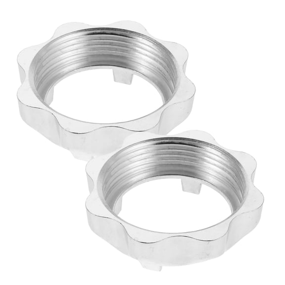 HAMPPLIES 2Pcs Meat Grinder Nut Replacement Plated Silver Clamping Nut Easy Install for Universal Electric Mincer Parts