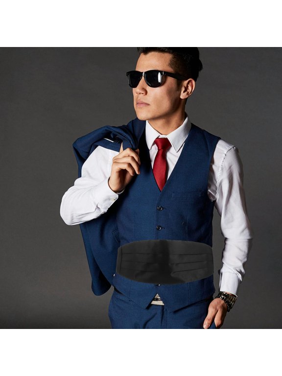 Stylish Mens Cummerbund Versatile Accessory for Suits and Tuxedos 2Pcs