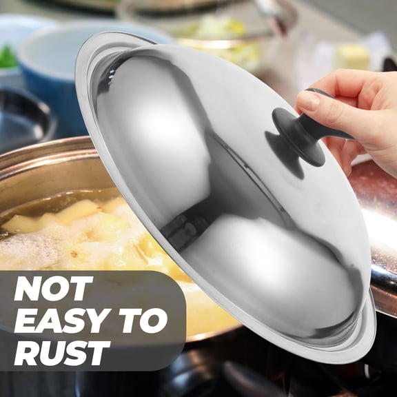 HAMPPLIES 2Pcs Metal Lid for Pans Easy to Clean for Kitchenware Cooking