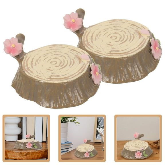 HAMPPLIES 2Pcs Miniature Design Tree Stump for Indoor and Outdoor Decor