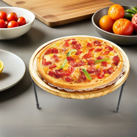 HAMPPLIES 2Pcs Minimalist Metal Pizza Rack Tray for Home Use with Non Slip and Ventilated Design