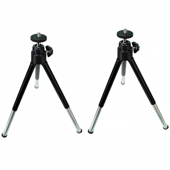 HAMPPLIES 2-Pack Adjustable Three-Position Phone and Camera Tripod Stand Holder in Black Support