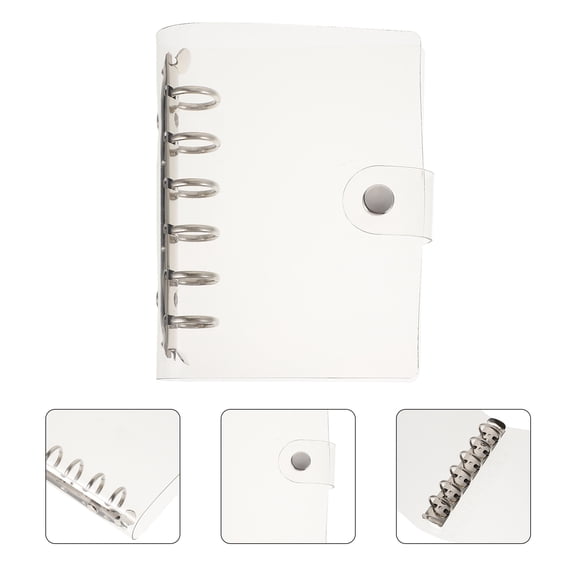 HAMPPLIES 2Pcs White PVC Notebook Covers 6 Hole Transparent Planner Diary Inner Page Protectors