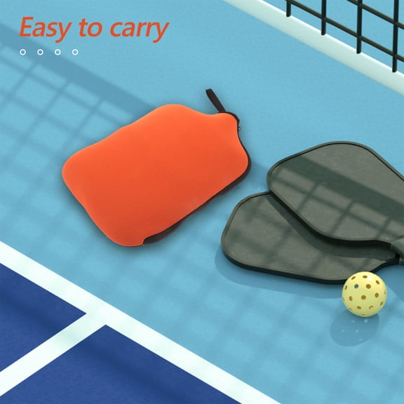 HAMPPLIES 2-Pack Orange Pickleball Carrying Sleeves Protective Covers for Sports Rackets and Outdoor Games