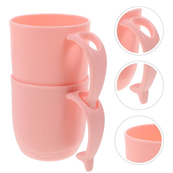 HAMPPLIES Set of Plastic Brushing Cups for Bathroom Storage, Multipurpose Family Use Toothbrush Holders