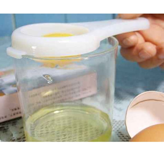 HAMPPLIES 2Pcs Egg Yolk Separator Divider White Plastic for Efficient Cooking