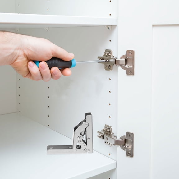 HAMPPLIES Set of 2 Stainless Steel Drop Leaf Hinges for Kitchen Cabinet Doors and Furniture