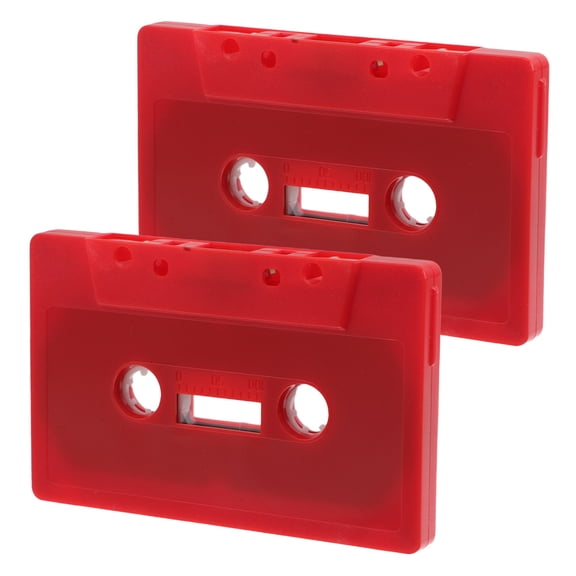HAMPPLIES 2-Pack Red Handmade Retro Cassette Tape Storage Boxes for Vintage Music Wall Decor and Unique Home Display