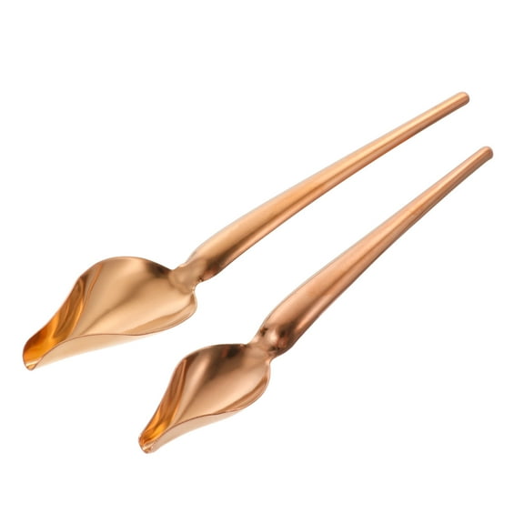 HAMPPLIES Chocolate Spoons Tapered Spouts Spoons Rose Gold Food-Grade Stainless Steel 2Pcs
