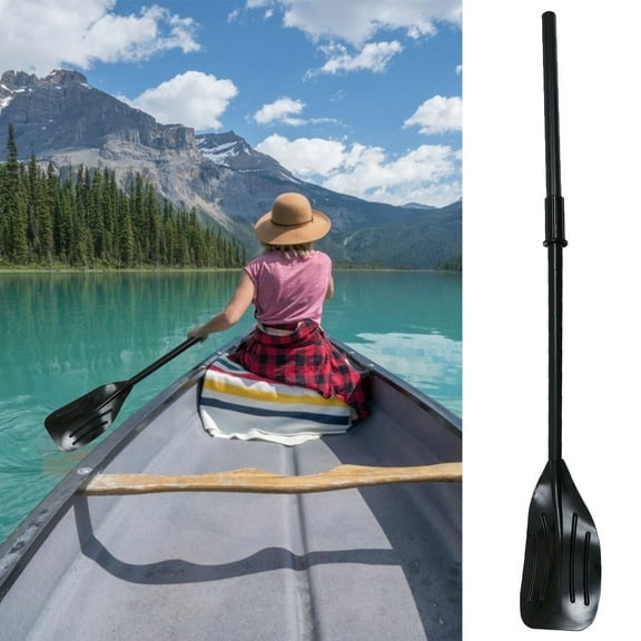 HAMPPLIES 2Pcs/Set Durable Canoe Oars in Black Thick PVC for Kayak and Boating Activities