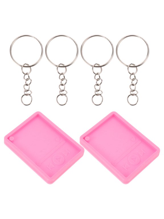 2pcs DIY Silicone Key Chain Mold with 30 Rings for Craft Making