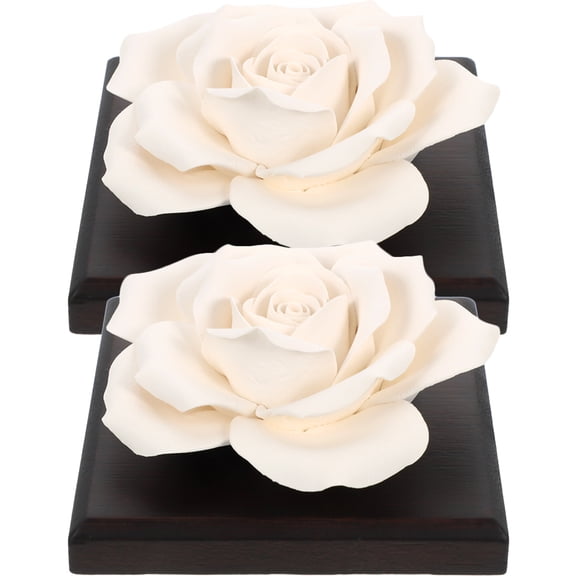 HAMPPLIES 2Pcs Smooth Surface Ceramic Rose Diffuser for Essential Oils Car and Home Decor