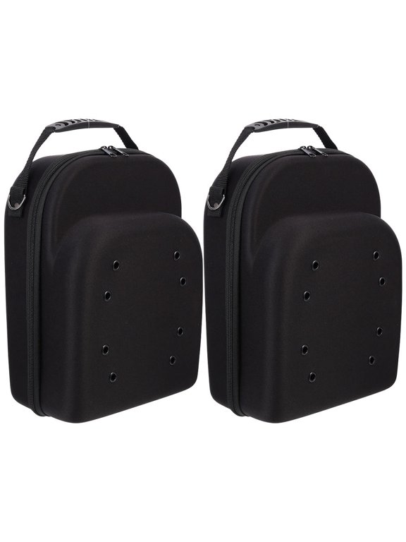 2Pcs Portable Black Baseball Hat Organizer Case Hard Eva Protective Storage Box